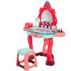 Image de ColorBaby 47969 Beauty Fashion Princess Coiffeuse de maquillage pour fille avec tabouret 22 cm, lumière et son, 57 x 24 x 75 cm, accessoires de beauté pour enfants, jouet fille 3 ans