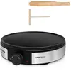 Image de Taurus S164 - Crêpière électrique 1200W, Thermostat réglable, Plaque antiadhésive de 30cm, Stockage vertical, Voyant fonctionnement et température, Spatule et râteau en bois