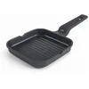 Image de LACOR 25162 - Poêle Grill Mini en fonte d'aluminium 100% sans PFOA, antiadhésive bicouche, adaptée à l'induction, poignée ergonomique Soft Touch, 14 x 14 x 2,5 cm, noir