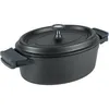 Image de Cocotte en fonte ovale - LACOR - 26 cm - Noir - Anti-adhésif - 3.5 L - Tous feux