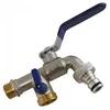 Image de Suinga Robinet de Jardin Premium Double Sortie 1/2''-3/4'' pour Irrigation Extérieure - Valve de Haute Qualité pour Jardin et Usage Extérieur, gris