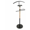 Image de Versa Holstebro Valet de Nuit Multifonctionnel avec 2 Perchoirs Penderie pour Vêtements Homme ou Femme Valet de Chambre, Dimensions (H x l x L) 112 x 28,8 x 46,5 cm, Métal et Bois, Couleur: Noir
