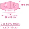 Image de Plafonnier pour enfants Dalber MOONLIGHT, rose, à 1 lampe