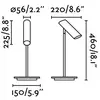 Image de FARO BARCELONA Lampe à poser Link, noir mat, acier, hauteur 46 cm