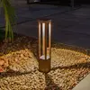 Image de FARO BARCELONA Borne lumineuse LED Agra, brun rouille, aluminium/verre, hauteur 65 cm