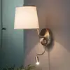 Image de FARO BARCELONA Applique murale textile Berni avec lampe de lecture LED