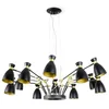 Image de Faro Barcelona 20051 - RETRO 12L Lampe suspension noire et or satiné