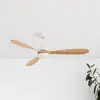 Image de FARO BARCELONA Ventilateur de plafond Poros, luminaire LED, Ø 132 cm, blanc/bois clair