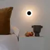 Image de FARO BARCELONA Applique LED Moy en noir avec abat-jour en verre