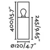 Image de FARO BARCELONA Lampe pour socle Kila, gris foncé/ambre, aluminium/verre, hauteur 40 cm