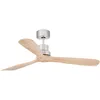 Image de Faro Lantau Grand ventilateur de plafond en pin nickel mat avec moteur à courant continu, 6 vitesses