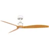 Image de FARO BARCELONA Ventilateur de plafond JUST acier blanc mat, ABS érable H: 64cm Ø128cm