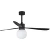 Image de FARO Amelia Ventilateur de plafond noir à grande boule LED 20W 2700K, 6 vitesses