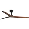 Image de Ventilateur de plafond KLIM M acier noir mat, bois noyer foncé H: 23,6cm Ø125cm
