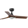 Image de Faro HEYWOOD Petit ventilateur de plafond DC à LED blanc et bois clair, 6 vitesses