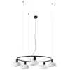 Image de Faro TATAWIN Petit plafonnier suspendu cylindrique à 5 lumières, noir satiné, opale