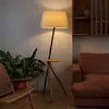 Image de FARO BARCELONA Lampadaire Treewood, frêne/beige, tissu/bois, hauteur 175 cm