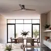 Image de FARO BARCELONA Ventilateur de plafond LED Heywood L, noir/bois, courant continu, silencieux