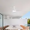 Image de FARO BARCELONA Ventilateur de plafond avec éclairage Outwood, blanc, DC, silencieux, Ø150cm