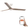 Image de Faro Heywood Grand ventilateur de plafond à 3 pales, blanc mat, pin, avec éclairage 2700-4000-6000 K, système intelligent Tuya
