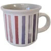 Image de ITEM INTERNATIONAL Tasse blanche et grise en grès motif rayée