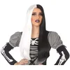 Image de ATOSA perruque longue lisse halloween 60cm demi noir et blanc
