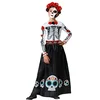 Image de Atosa costume squelette roses fille enfant, Blanc
