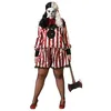 Image de Atosa déguisement clown halloween t-shirt rouge avec pantalon adulte femme XS