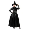 Image de ATOSA | Costume de sorcière noire femme adulte |Sorcières, sorciers |Déguisements pour Halloween, Carnaval|Comprend un chapeau, une robe longue et une ceinture| Confortable, amusant et original | XS-S