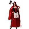 Image de Atosa Déguisement de petit chaperon pour adulte | Loup féroce | Déguisement de contes pour Halloween, carnaval, fêtes à thème | Comprend une robe longue, une cape, une ceinture | Confortable