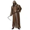 Image de ATOSA | Déguisement de sorcier Homme adulte | Décès | La Faucheuse | Halloween, Carnaval, Fête à thème Costumes | Comprend une combinaison longue avec capuche | Confortable, amusant et original | XS-S