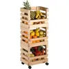 Image de Resserre a légumes 3 paniers pin massif - bois brut