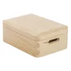 Image de Caisse de rangement avec couvercle pin massif - 20 x 15 x 9 cm - bois brut