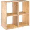 Image de Cube de rangement 4 cases pin masif - 70.8 x 70.8 x 33 cm - bois brut