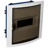 Image de Tableau électrique encastré Pladur 8 éléments cadre blanc et porte fumée SOLERA 5108PFHGW