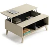 Image de Habitdesign 0Z6633R - Table basse élévatrice Zaiken avec porte-revues intégré, table élévatrice, meuble de salle à manger couleur Chêne Canadien et Anthracite, dimensions: 100 cm (longueur) x 41/56 cm (hauteur) x 68 cm (profondeur)