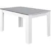 Image de Habitdesign Modèle Kendra Table de Salle à Manger Extensible, Table de Salon ou de Cuisine, Finition Blanche « Artik » et Gris Ciment, Dimensions : 140-190 x 90 x 78 cm (l x P x H).