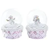 Image de DKD Home Decor Lot de 2 Boules de Noël en résine et Verre de la Marque Blanc et Rose 7 x 7 x 9 cm