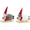 Image de DKD Home Decor Décoration de Noël de la Marque Couleur Blanc, Rouge et Gris, Polyester (15 x 5,5 x 16,5 centimètres) (2 unités)