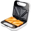 Image de Grunkel Appareil à croque-monsieur avec gril pour 2 sandwichs avec tranchant, surface antidérapante et antiadhésive, puissance de 750 W et sensation de fraîcheur (bord carré blanc)