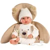 Image de Llorens - Poupée RN Recien Nacido Lloron 36 cm Ours Marron Toucher Doux 40 cm, Multicolore (63645)