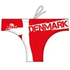 Image de Turbo Maillot de bain Slip Swimsuit Cab WP. Denmark de Waterpolo Compétition Natation et Triathlon Modèle d'ajustement confortable, Rouge, blanc, L