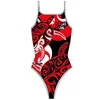 Image de Turbo Maori Skin Tattoo - Maillot de Bain Rouge/Noir - M