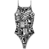 Image de Turbo Yeah Comic - Maillot de Bain Blanc/Noir - 2XL