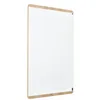 Image de Rocada Natural Tableau blanc avec cadre en bois effaçable à sec, magnétique et porte-stylos en acier sur bois, 75 x 115 cm, blanc
