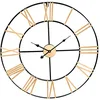 Image de THINIA HOME Horloge Murale Vintage Noir/Bronze Ø60 cm