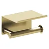 Image de COSMIC Architect SP Porte-Rouleau de Papier Hygiénique avec Couvercle pour la Salle de Bain de Design Circulaire. Support de Papier pour WC en Métal. Accessoire pour Toilettes de Couleur Or Brossé