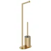 Image de COSMIC Architect SP Base Porte-Rouleaux avec Balayette Intégrée pour Salle de Bain de Design Minimaliste. Support de Sol pour Papier Hygiénique avec Balayette de Salle de Bain en Acier Inoxydable, Or