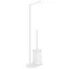 Image de COSMIC Architect Sp Base Porte-rouleaux avec Balayette Intégrée pour Salle de Bain de Design Minimaliste. Support de Sol pour Papier Hygiénique avec Brosse de Toilette en Acier Inoxydable Blanche Mate