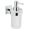Image de COSMIC - Distributeur de savon pour salle de bain Finition verre mat Installation facile avec et sans vis Dimensions 7,5 x 12 x 16 cm